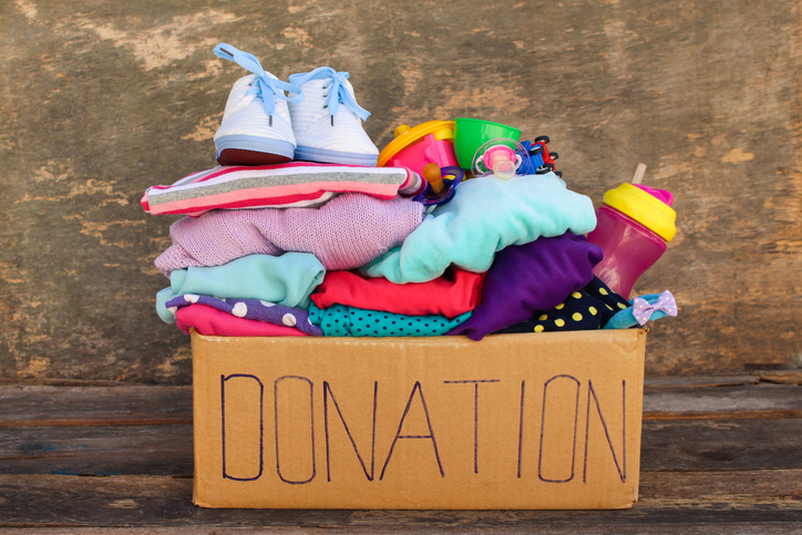 Box of donated in-kind items