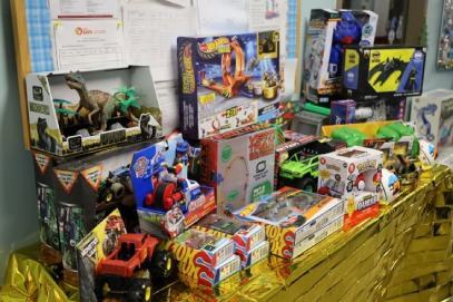 Children's toys collected from a Mindful Giving holiday drive